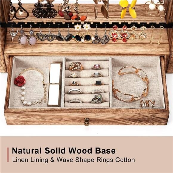 Earring Organizer, 5 Layer Earring Holder Organizer with Necklace Holder - Picture 4 of 7